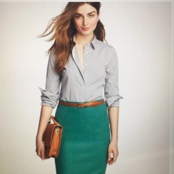 J. Crew Dresses & Skirts - NWT J.Crew No.2 Pencil Skirt in Green/ Serge Wool